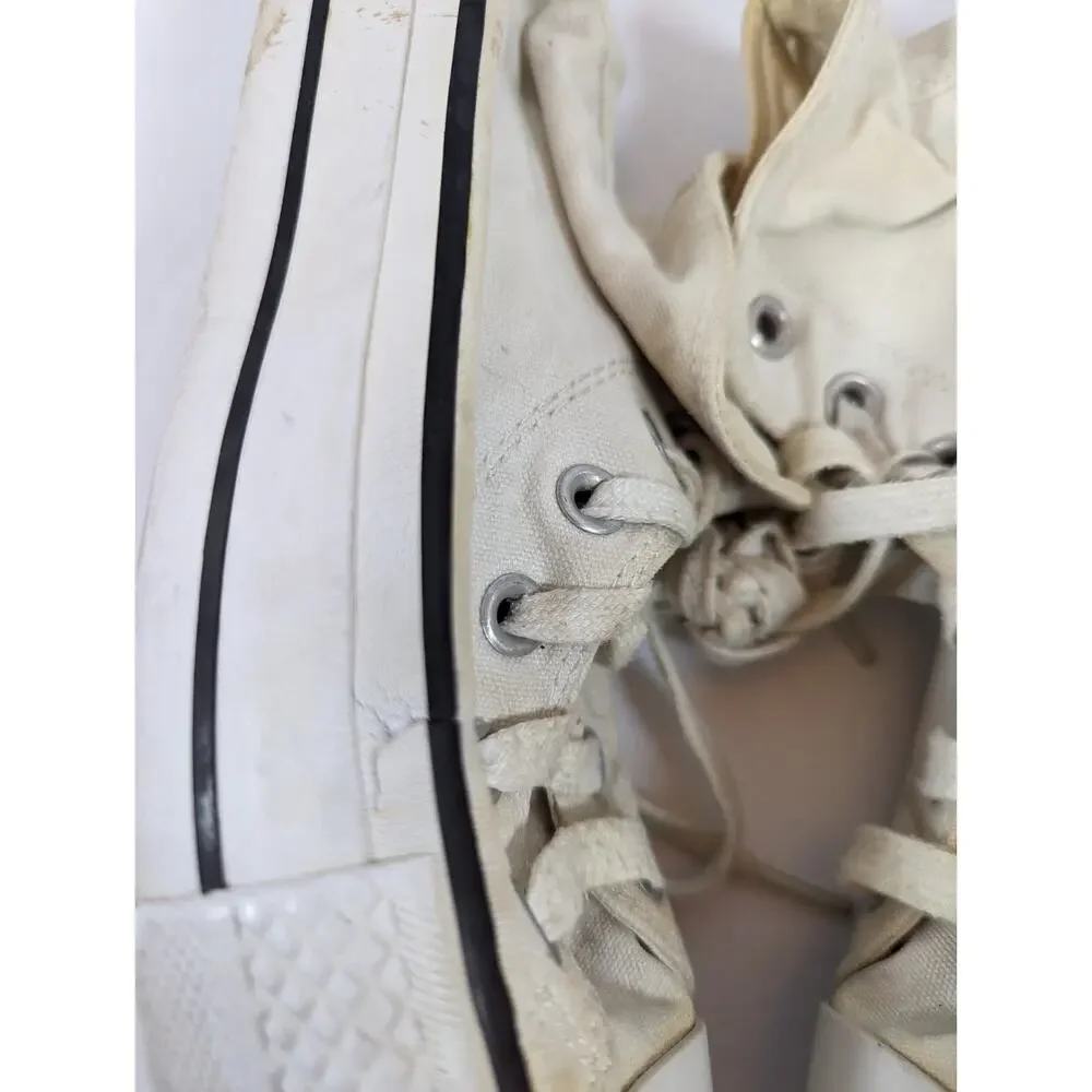 Converse Chuck Taylor All Star Hi Classic White With Black Stripe Size 6.5